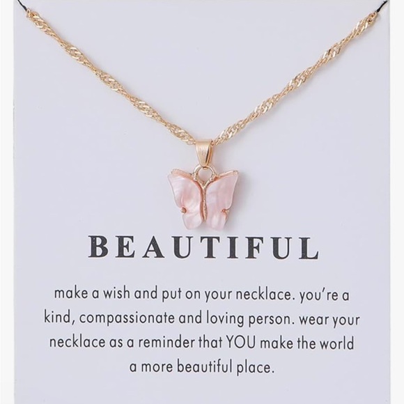 Butterfly Pendant Necklace NWT - Picture 4 of 12